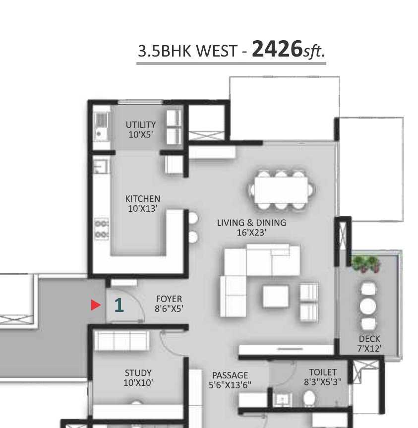 4 BHK floor plan — Nava Ankuraa Florence
